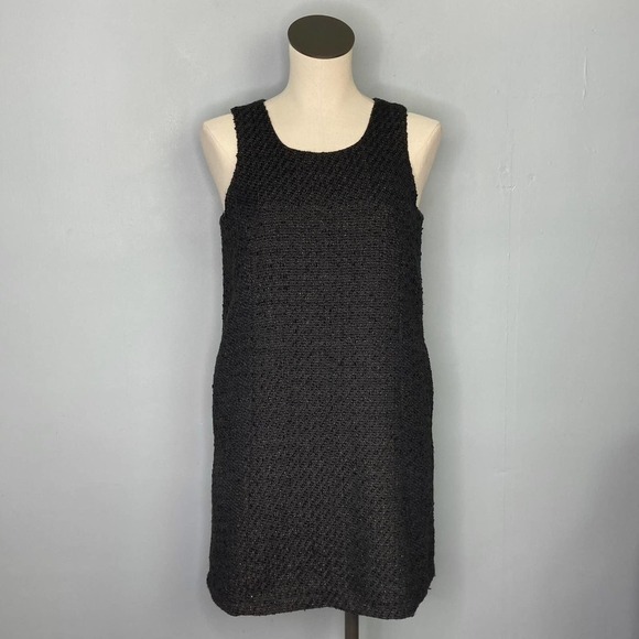 Lauren James Black Tweed Austen Dress Metallic Sparkle Lined Shift Dress Size S - Picture 1 of 16